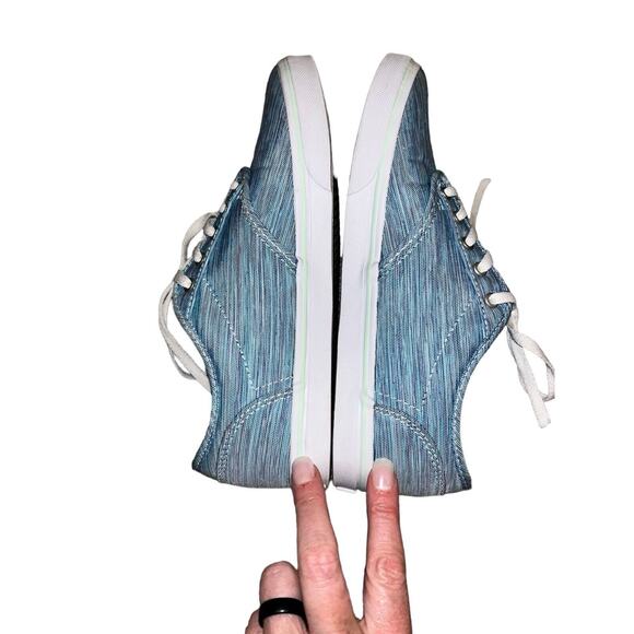 VANS Authentic Canvas Flat Sneakers Womens 6 US Shiny Light Blue/Light Green - Picture 7 of 9